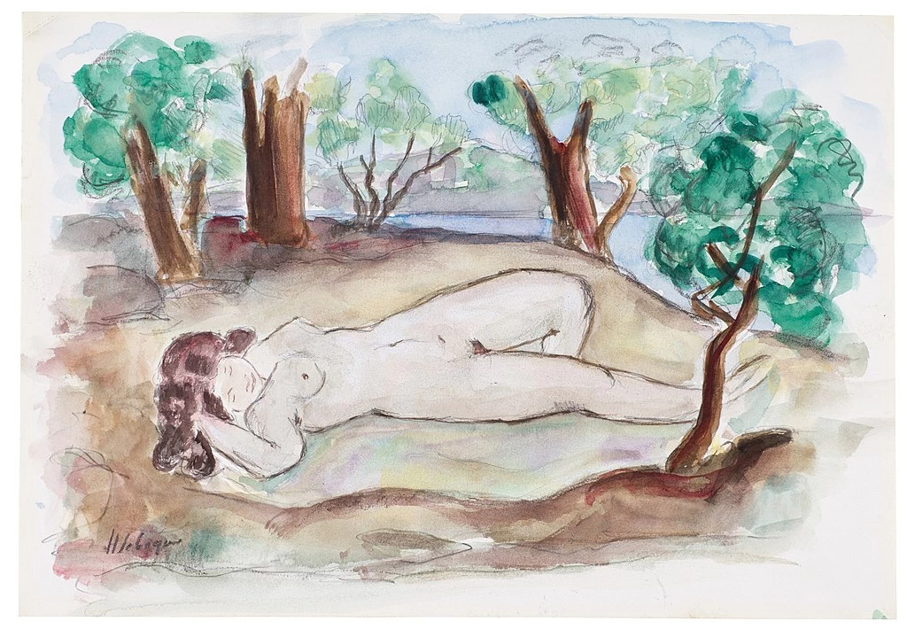 Nudo disteso in un paesaggio a Saint - Tropez